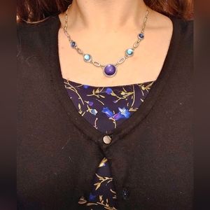 Blue and purple stone necklace